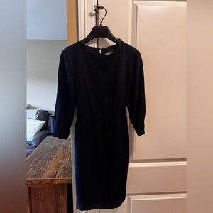 Vince Camuto Black Sheath Dress 3/4 Sleeve Crew Neck